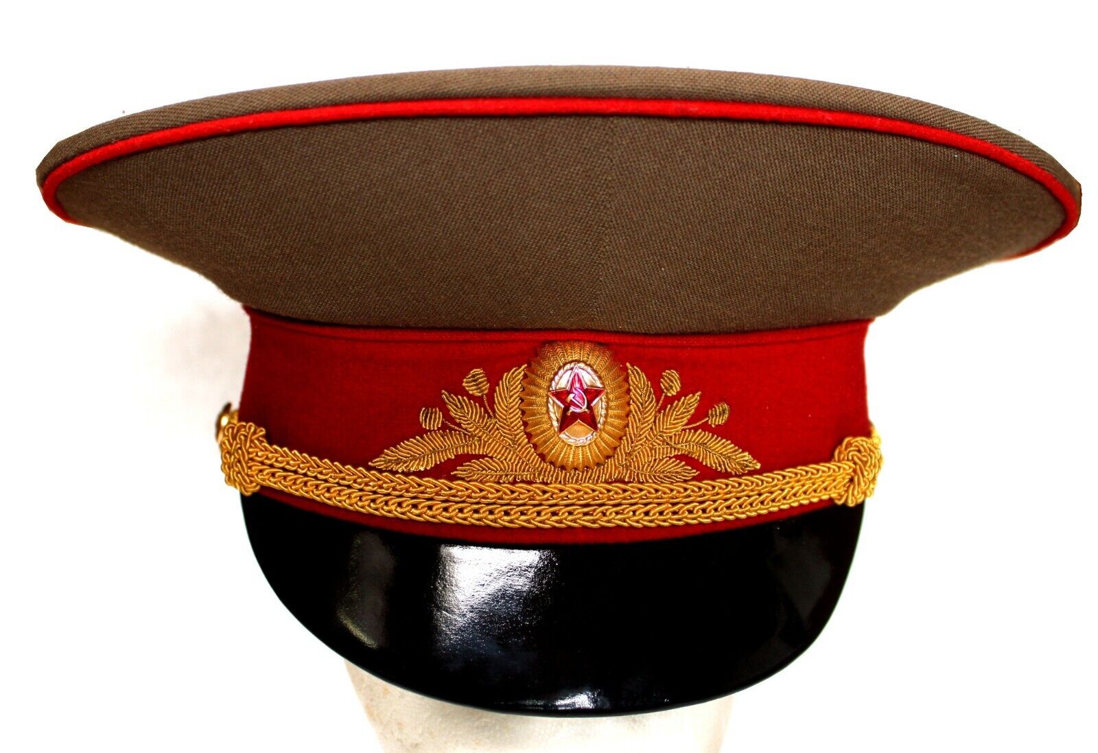 Authentic USSR Embroidered Hat Service General Uniform & General Cap Badge #101
