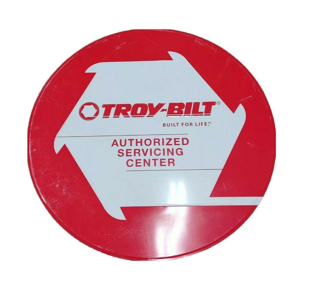 Troy Bilt Dealer Sign Red And White Item No. 773-05194 Vintage Scratched Used  