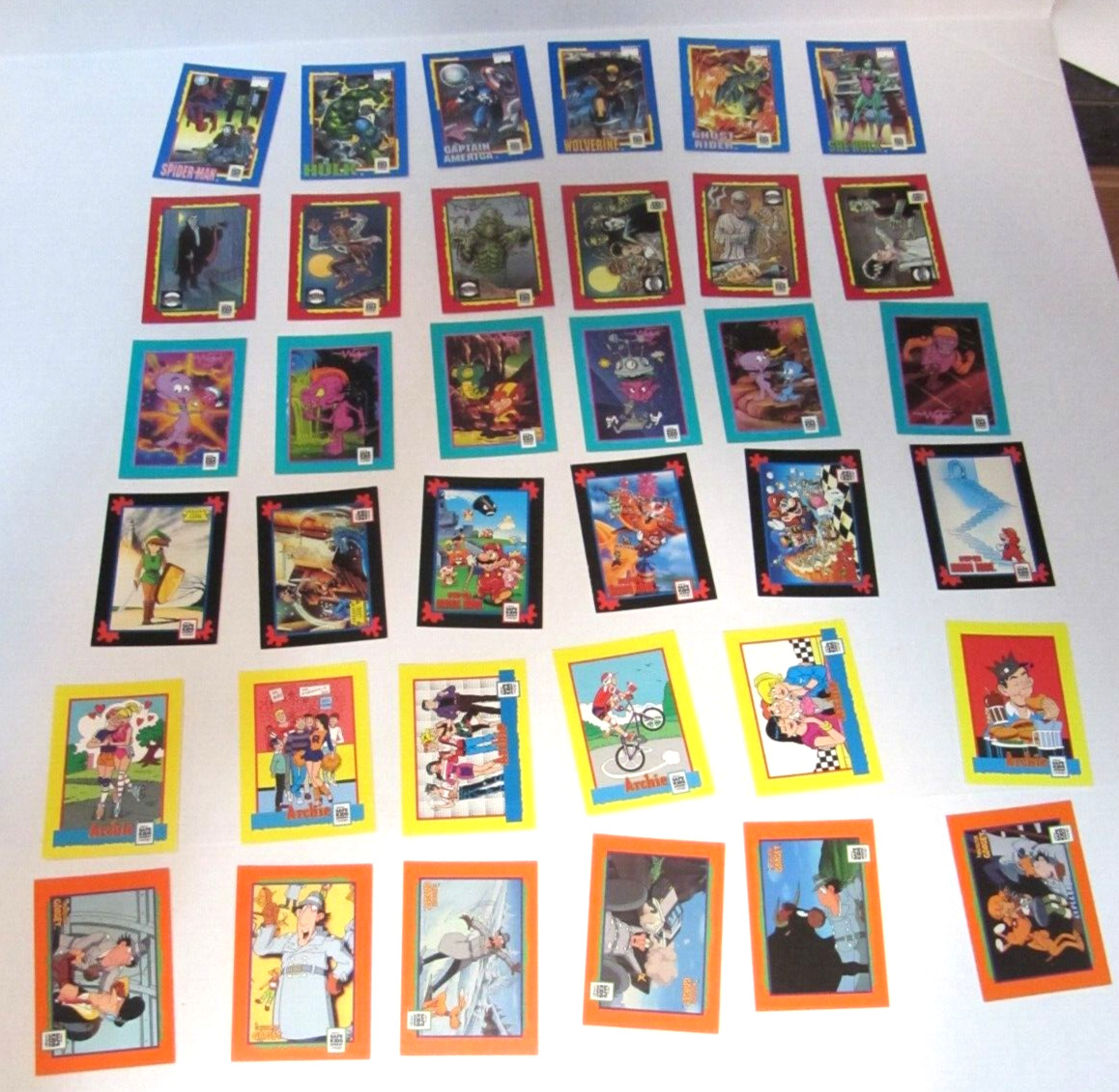1991 NATIONAL SAFE KIDS Set of 36 Cards Marvel,Nintendo,Mario,Zelda,widget, NM