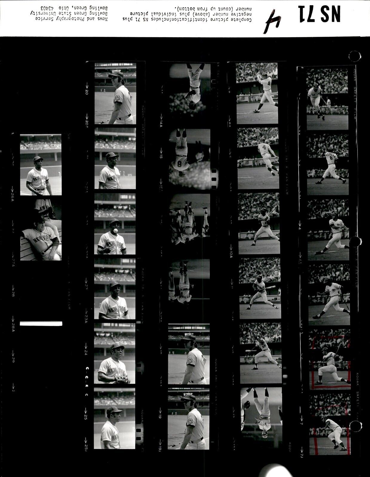 LD362 1972 Original Contact Sheet Photo CINCINNATI REDS JOE MORGAN NEW YORK METS