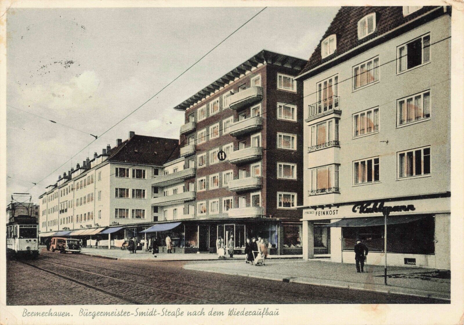Bremerhaven Germany Mayor-Smidt-Strasse After Reconstruction Posted 1955 XL