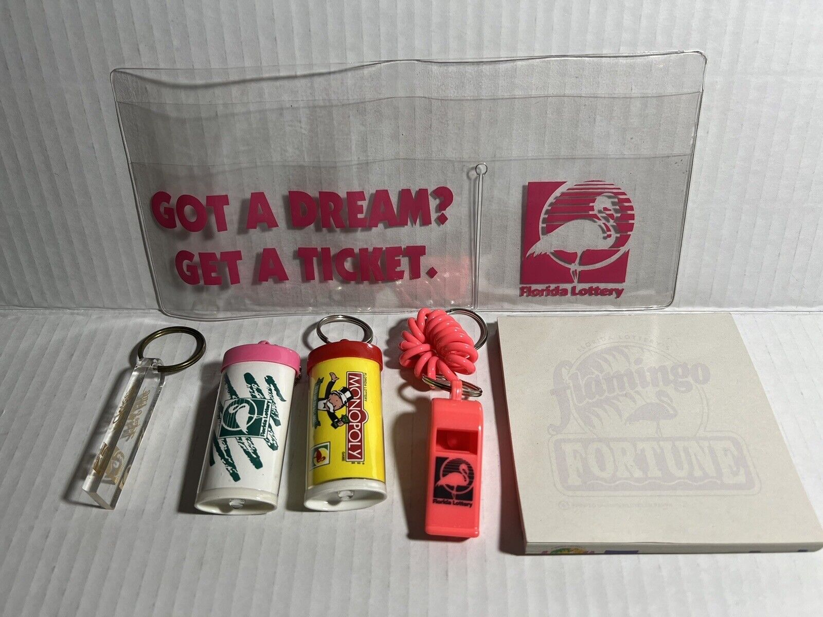 Vintage 90s Florida Lottery Novelty assorted promotional items Florida Lotto A3
