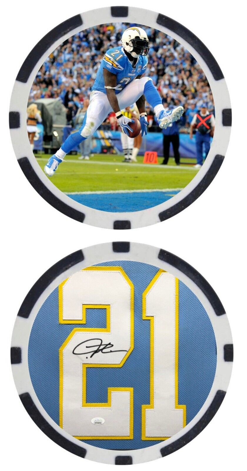 LADAINIAN TOMLINSON - SAN DIEGO CHARGERS - POKER CHIP - ***SIGNED/AUTO***