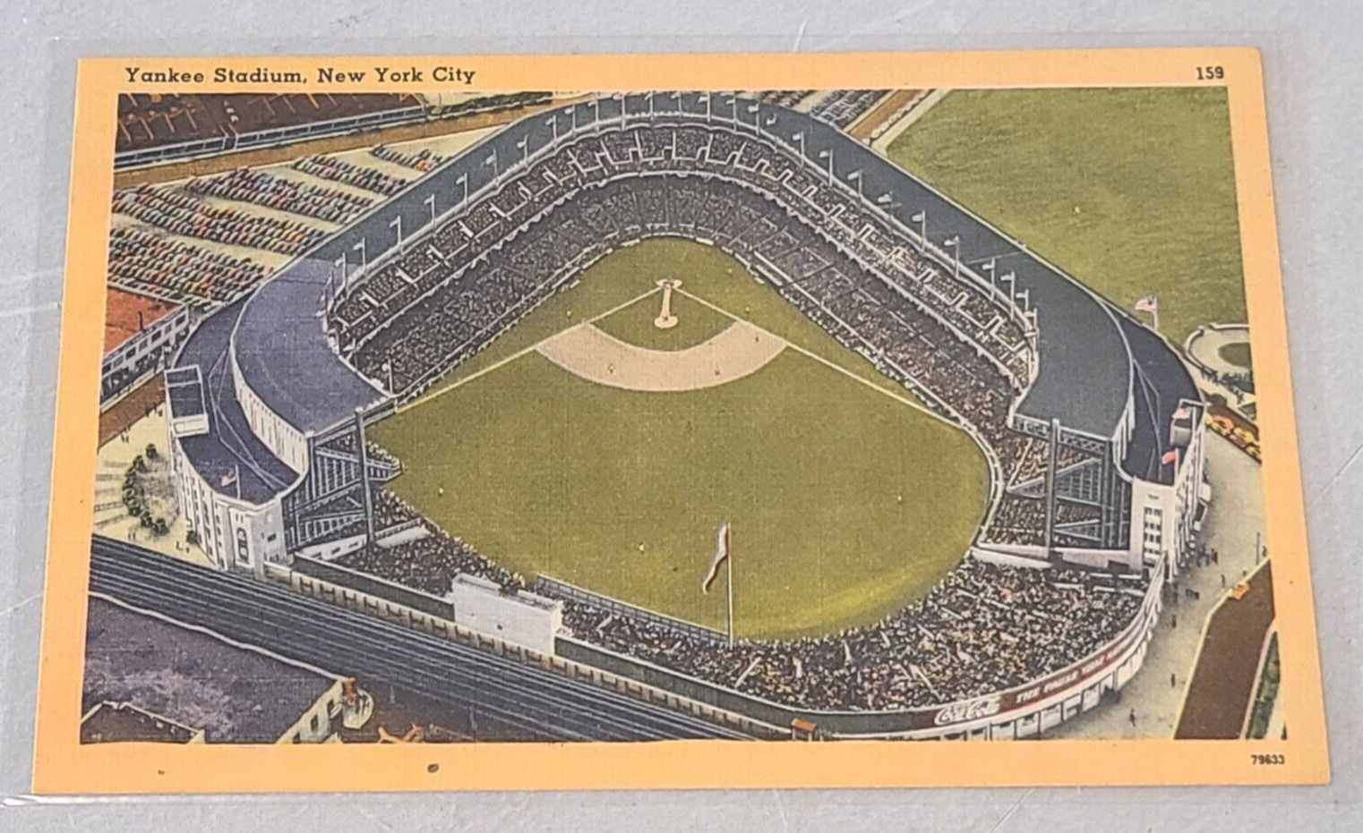 Aerial View, Yankee Stadium,  New York City - Linen Postcard - Baseball Unposted