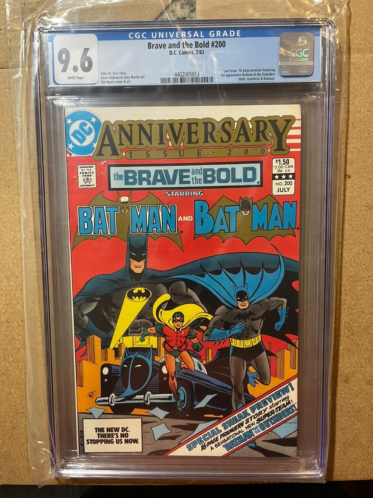 BRAVE AND THE BOLD #200 CGC 9.6 (1983) 1ST APPEARANCE OF KATANA & THE OUTSIDERS