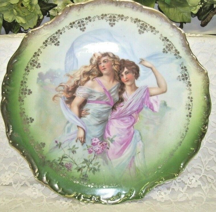 Charger Plate Victorian Maidens By V. E. Erickson  Antique