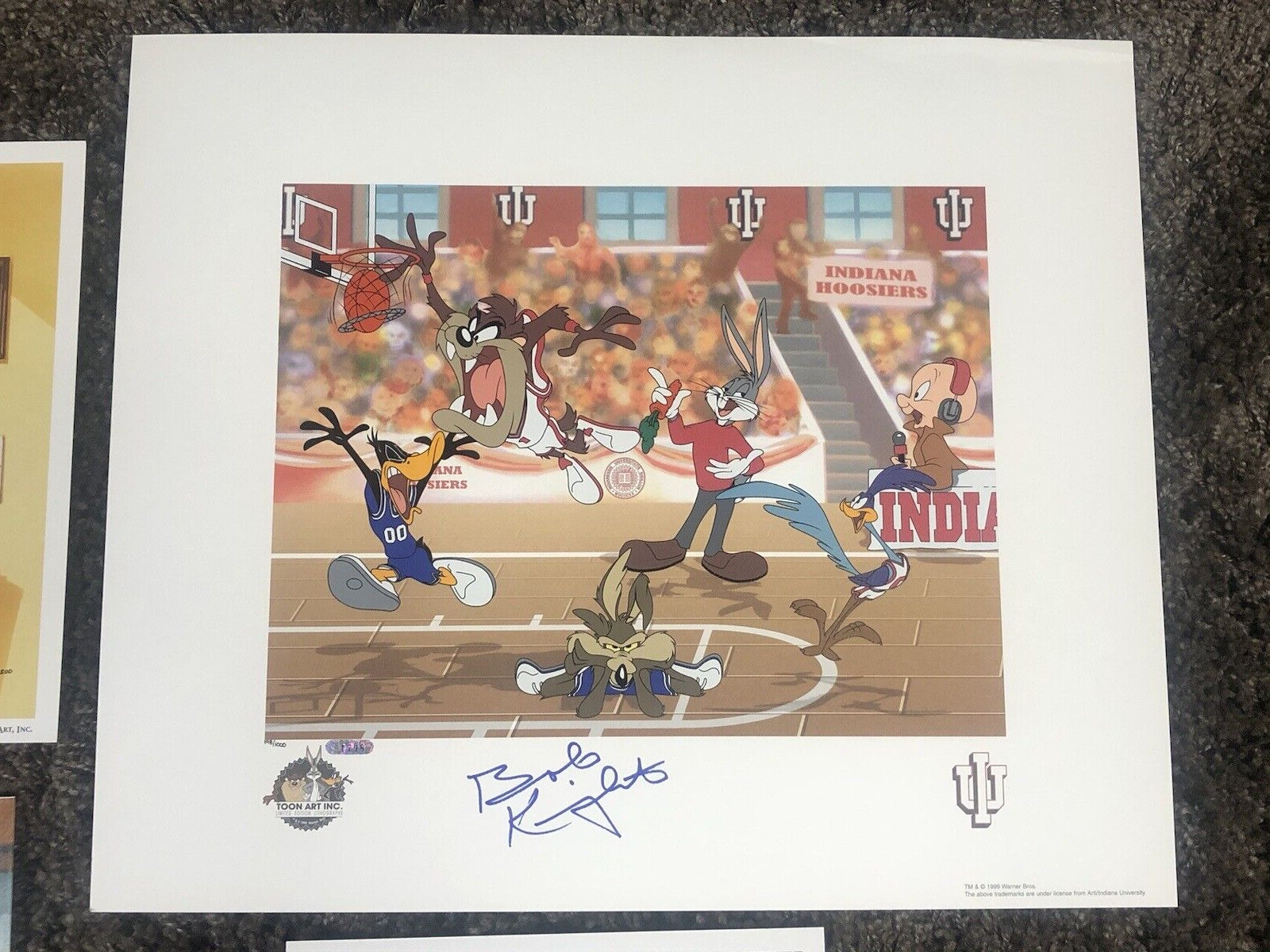 Bob Knight Signed IU Indiana Hoosiers Warner Bros Lithograph Autograph #/1000