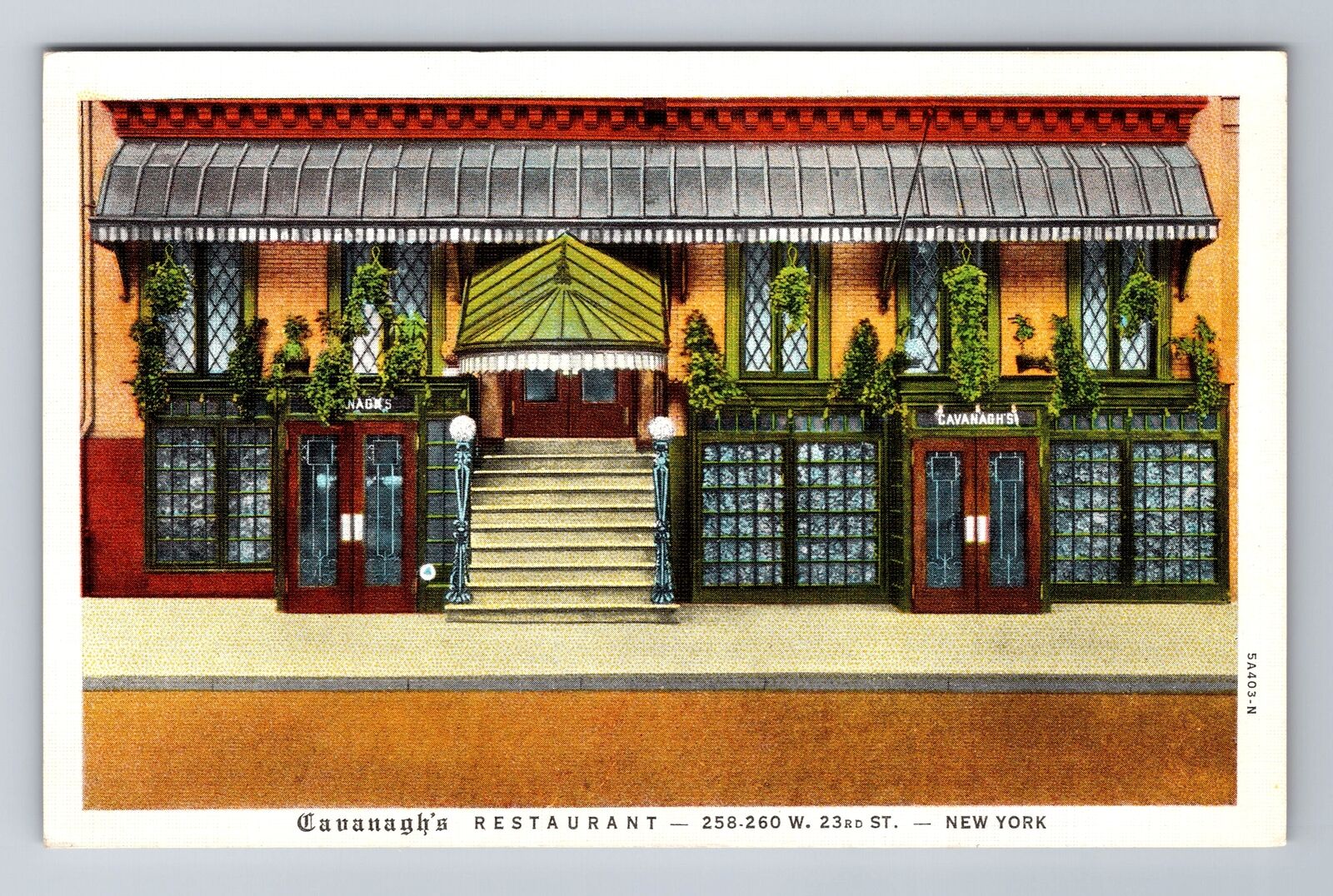 New York City NY, Cavanagh\'s Restaurant, Advertising, Vintage Souvenir Postcard