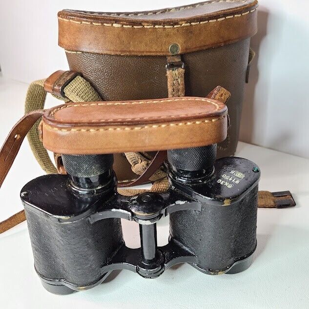 WWII Red Army Soviet USSR Binoculars in Case W/Straps & dust cover Clear optics