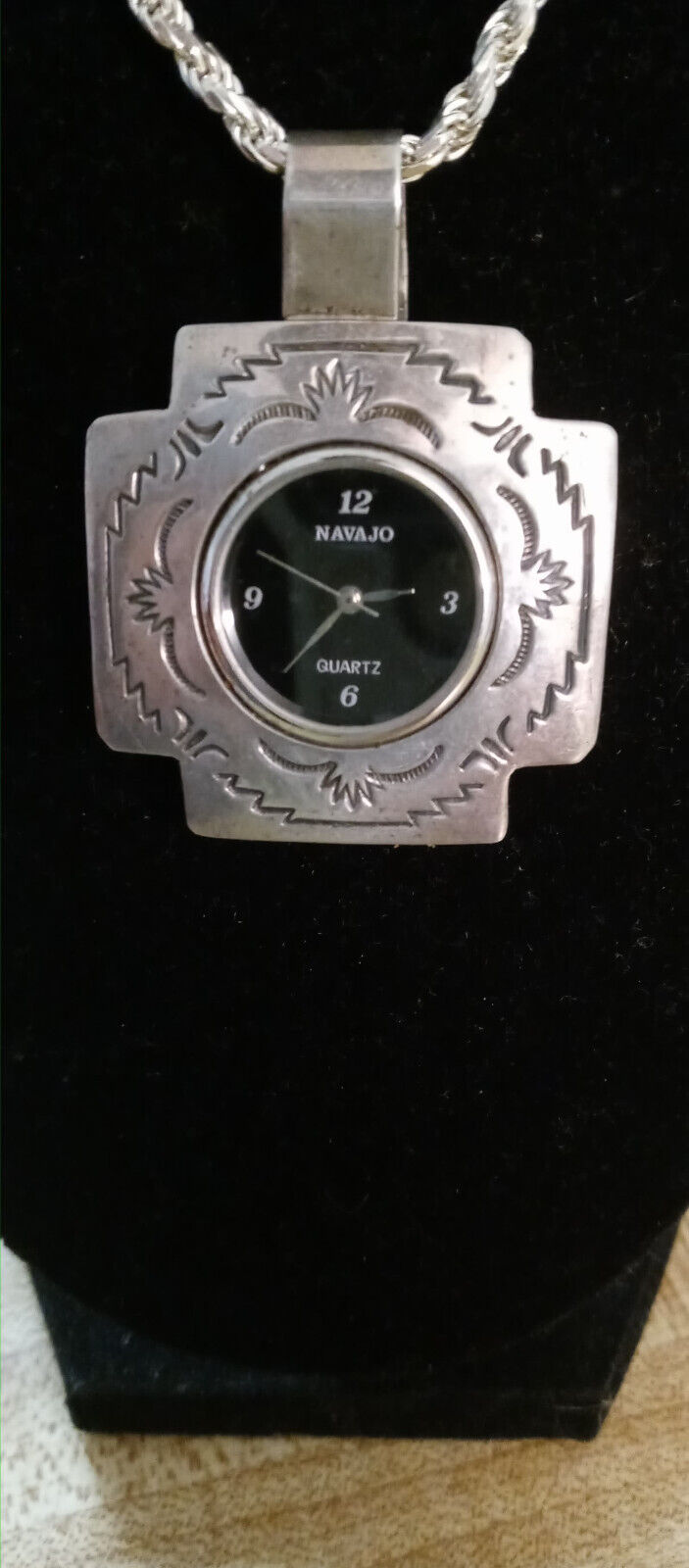 Thomas Charley 925 Sterling Silver Watch Pendant Vintage Navajo