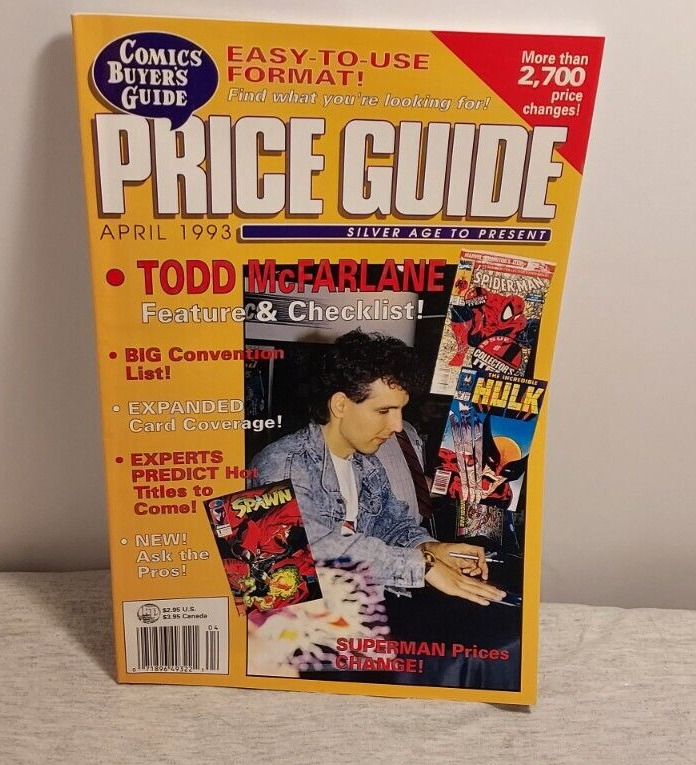 COMICS BUYERS GUIDE PRICE GUIDE APRIL 1993 TODD MCFARLANE COVER+ISSUE/$4 SHIP