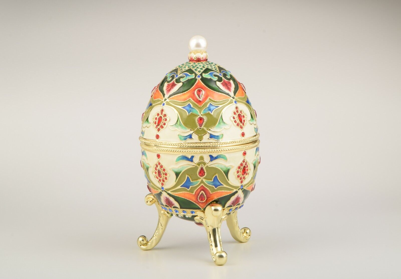 Music Large Faberge Egg Trinket Box  Handmade by Keren Kopal Austrian Crystals