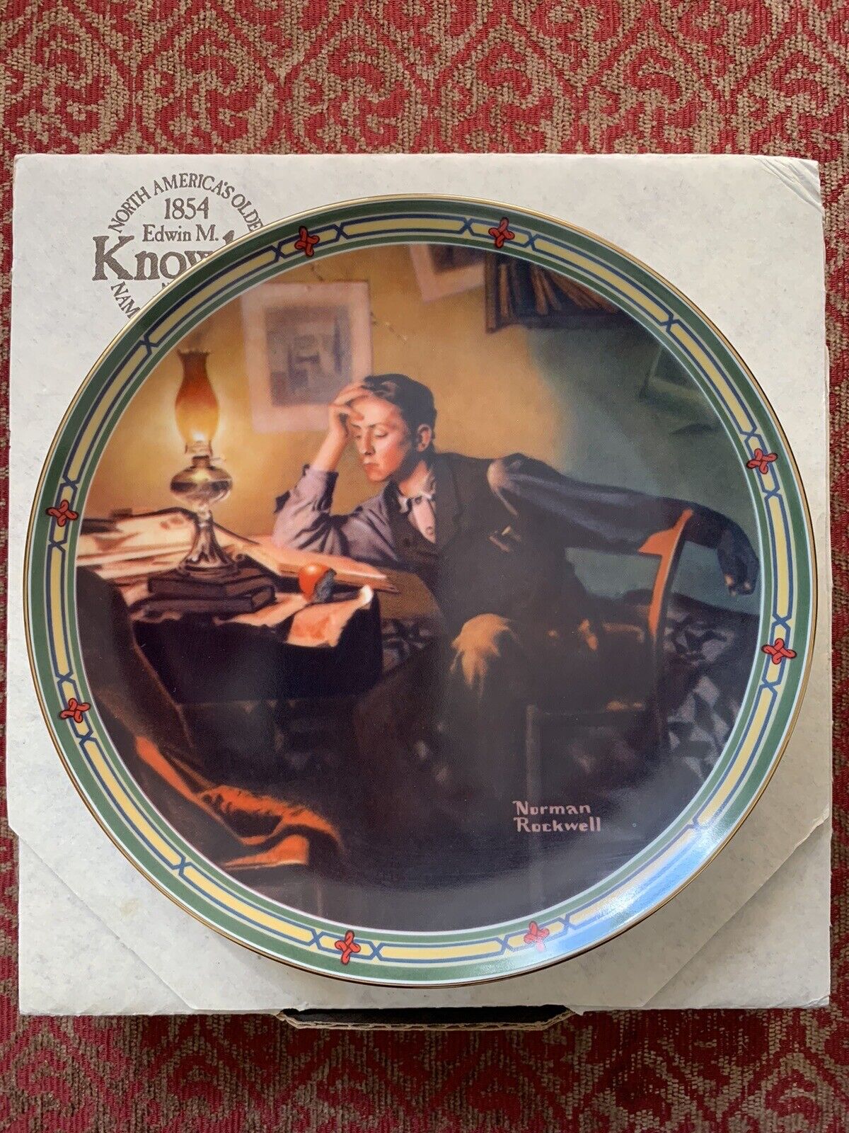 “A Young Man\'s Dream” Norman Rockwell American Dream Plate, COA, Box, Inserts