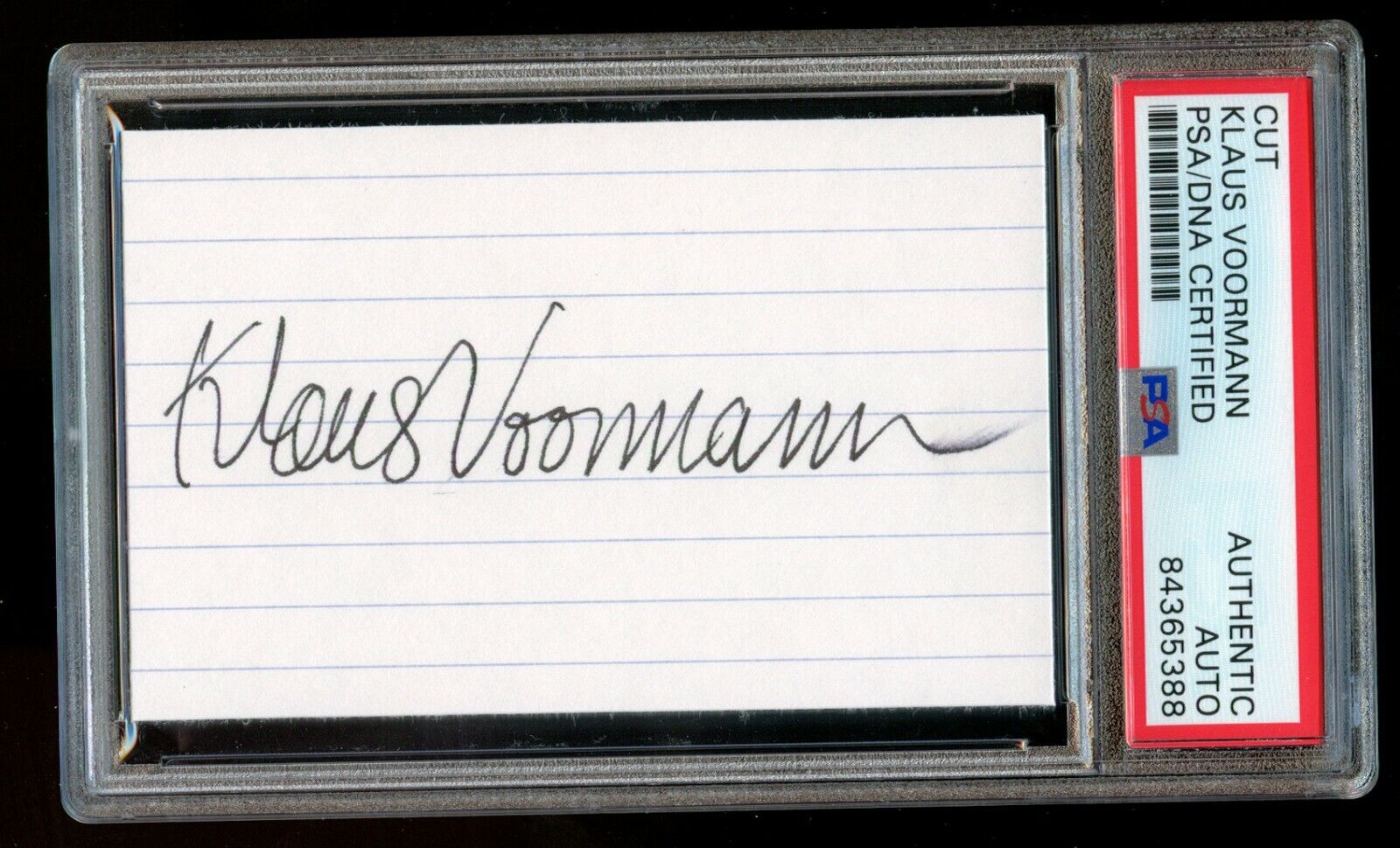 Klaus Voormann signed autograph 2.5x3.5 cut Designed Beatles Revolver Album PSA 