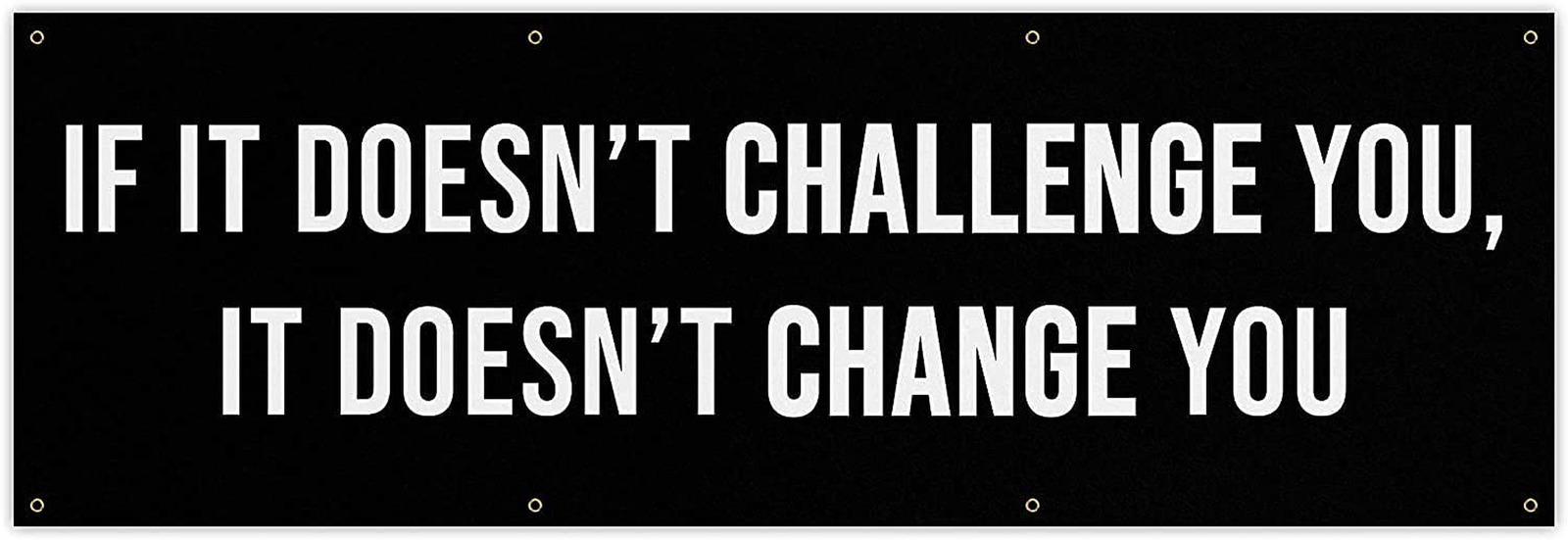 If It Doesn't Challenge Banner - Motivational Home Gym - Art (36 X 12 Inches)