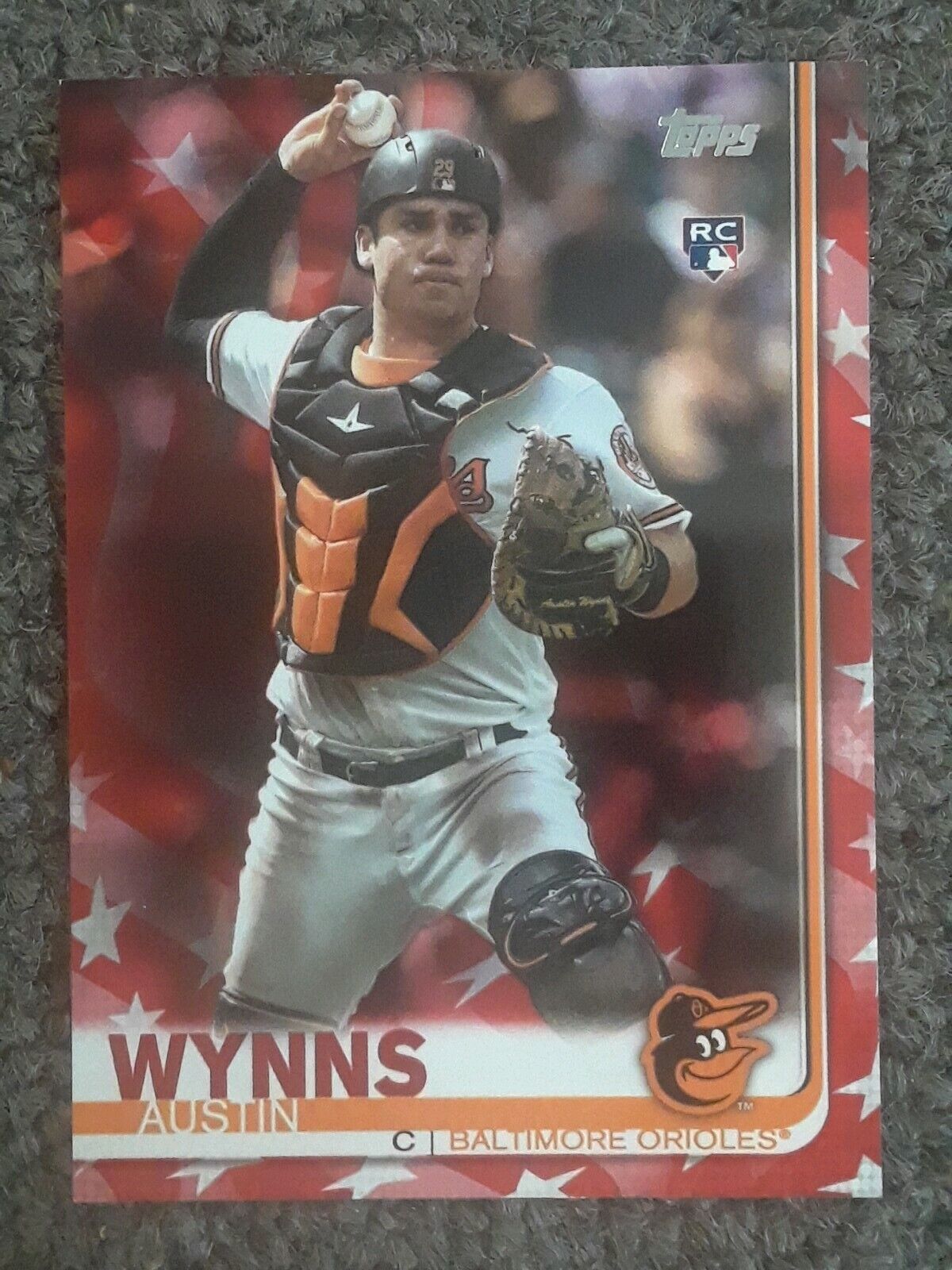 2019 Topps Series 2 Austin Wynns RC #2/76 Indepedence Day SP Baltimore Orioles 