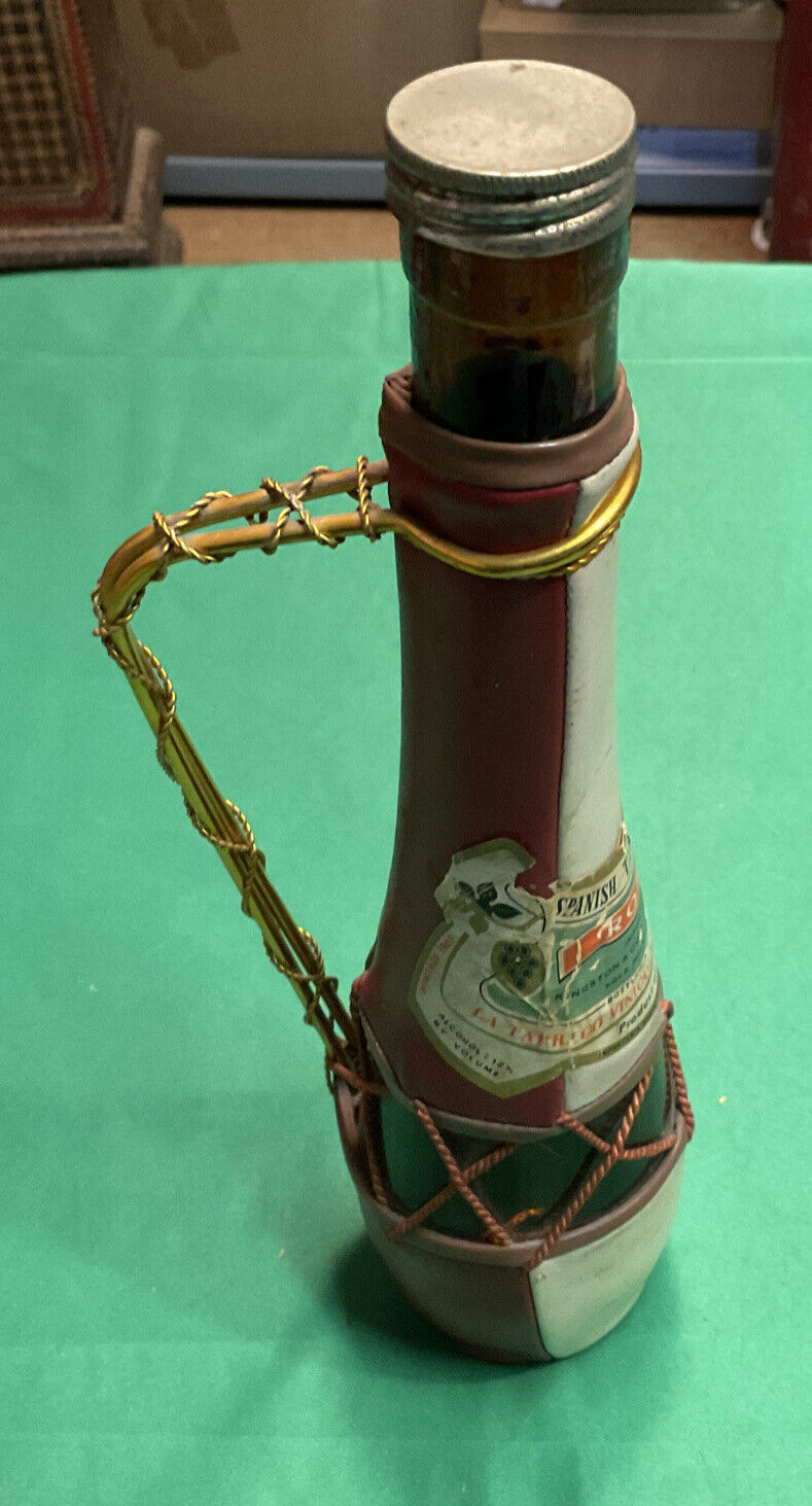 Vintage Glass Spanish Table Wine Bottle - Rose- Product Of Spain - Empty Bottle