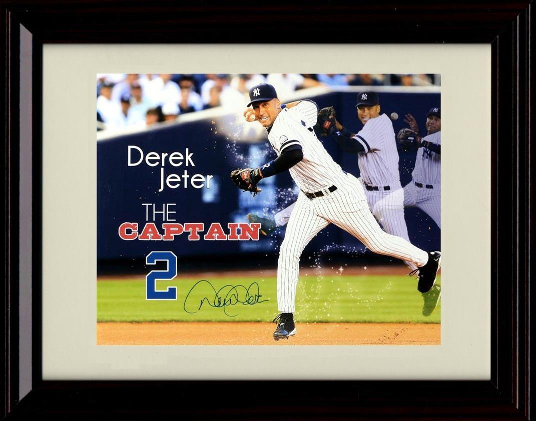 Unframed Derek Jeter - Throwing The Captain - New York Yankees Autograph