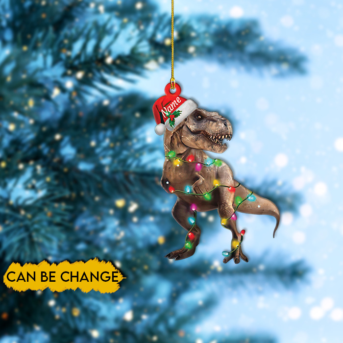 Personalized Dinosaur Christmas Tree Ornament, T-Rex Christmas Ornament Decor