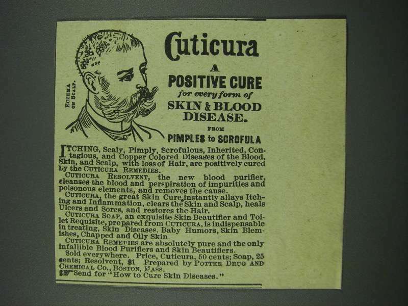 1884 Cuticura Resolvent and Soap Ad - A Positive Cure
