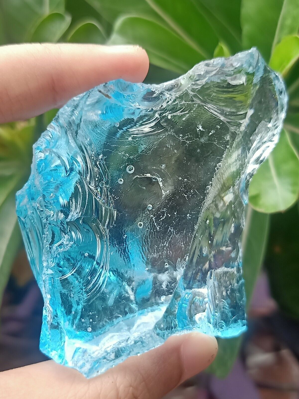 128 Grams Rare Soft Blue and Transparent Clear Monatomic Bicolor Andara Crystal
