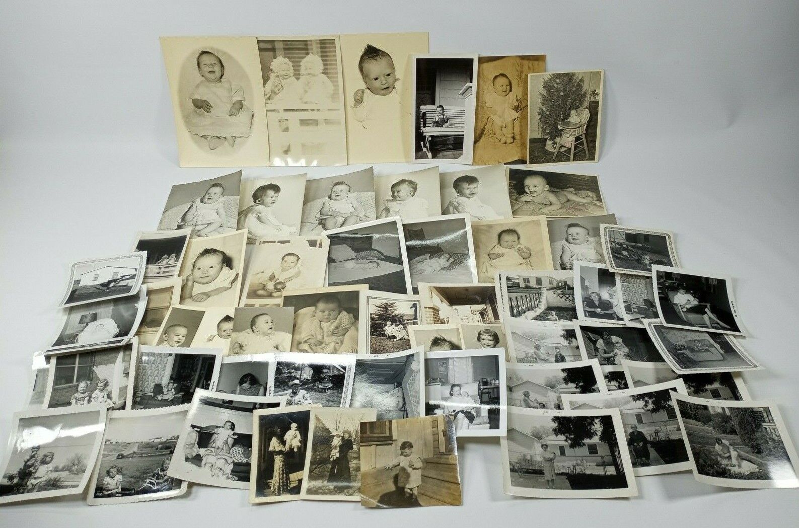 65+ Vtg Black and White Baby Photos 50s-60s Crafting Scrapbooking