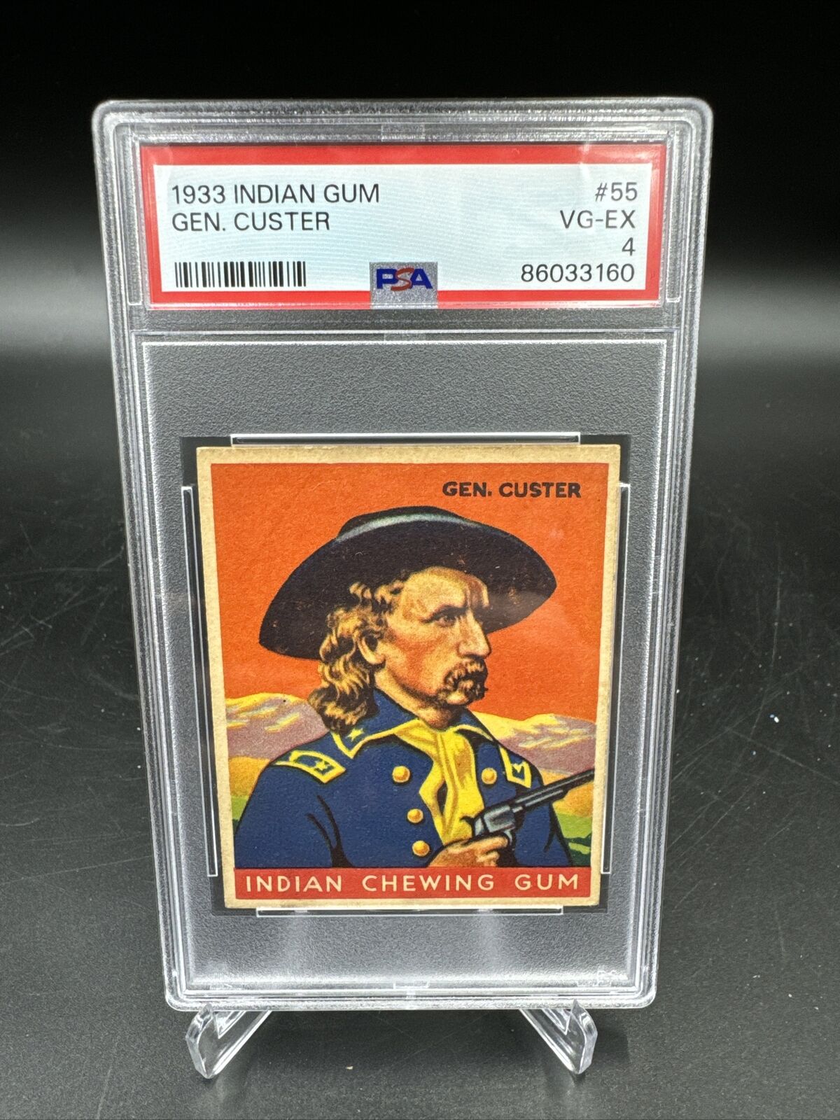 1933 Goudey Indian Gum Card # 55 General Custer Series of 96 PSA 4 VG-EX