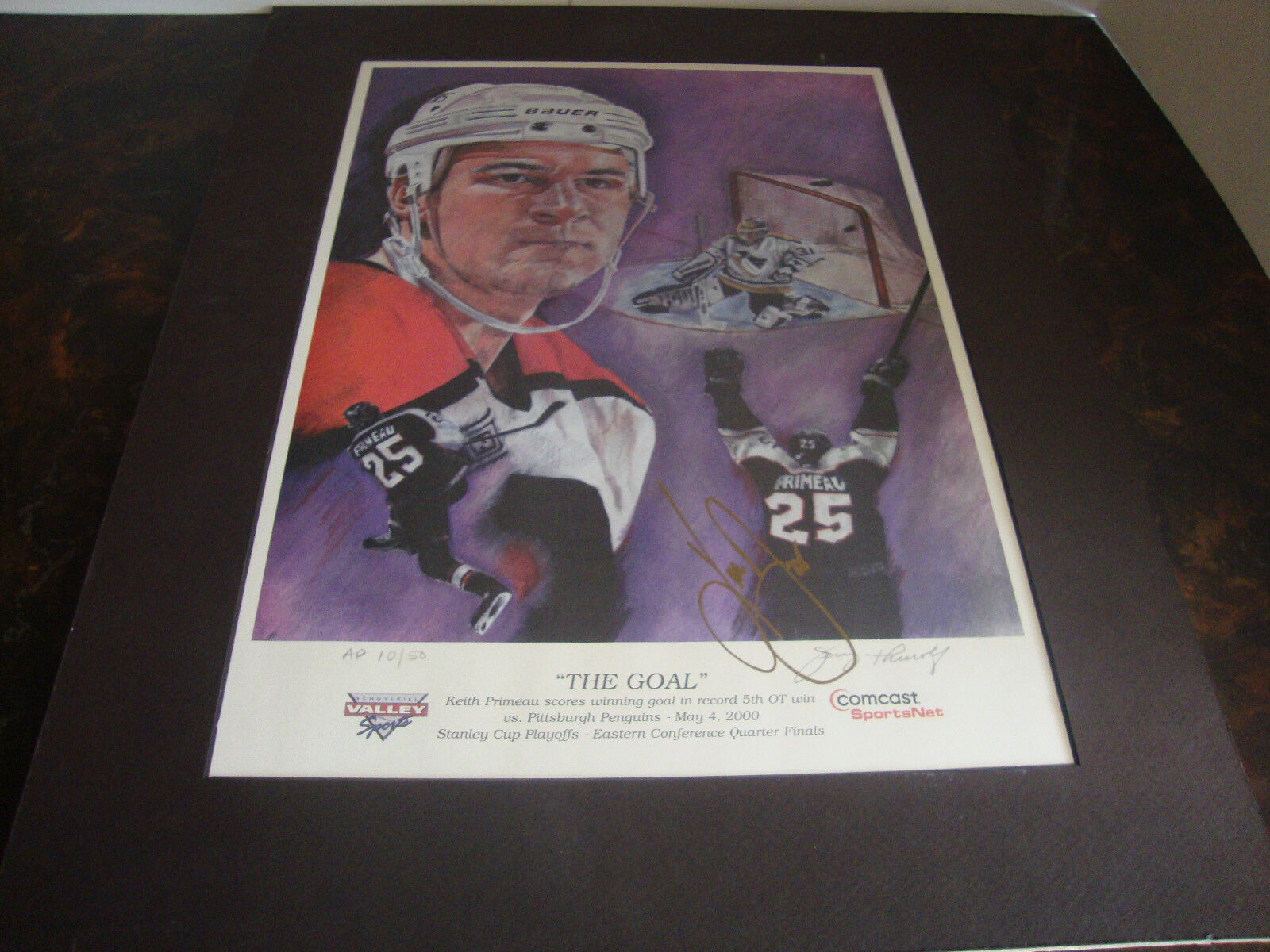 Philadelphia Flyers Keith Primeau Autograph the goal 17x22 Artist Proof # 10/50