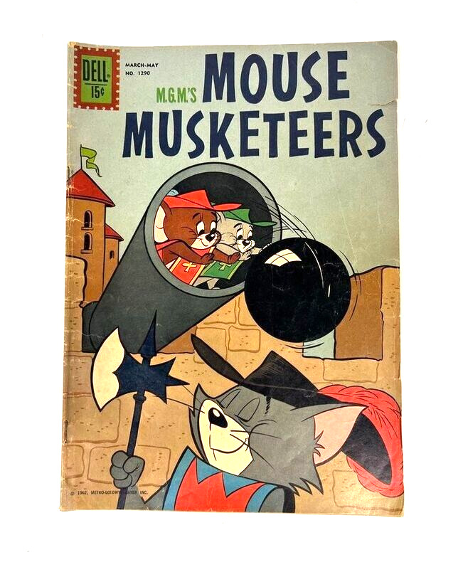 Vintage #1290 Mouse Musketeers Comic Book 1962 - 7 1/4 x 10 1/4\