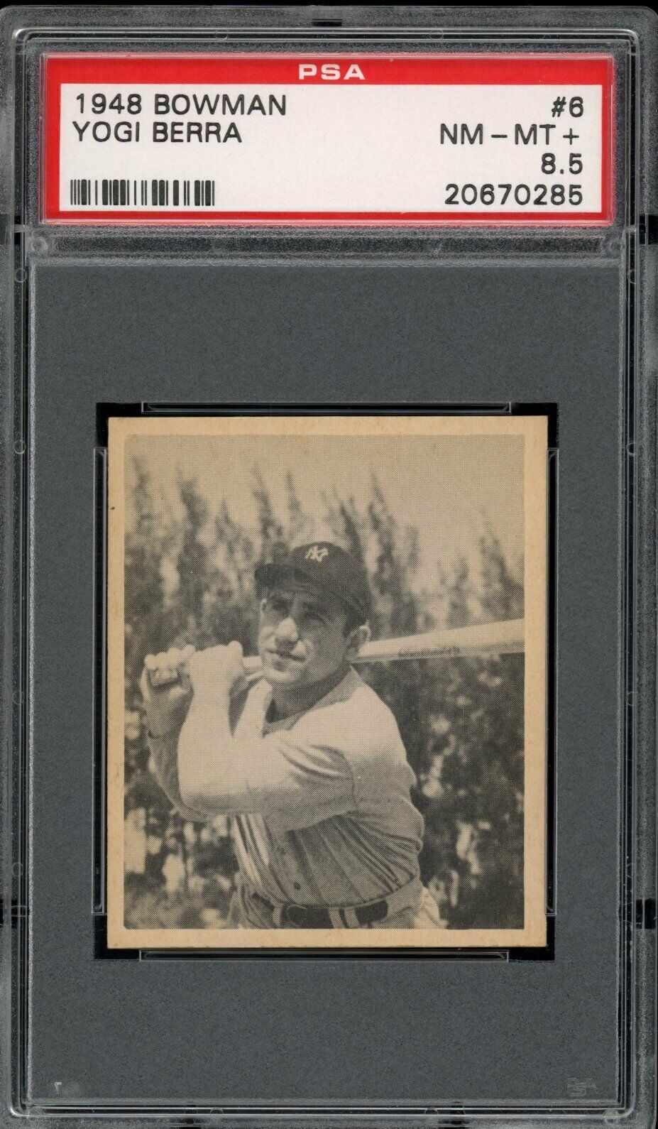 Yogi Berra 1948 Bowman Rookie Yankees Card #6 PSA 8.5  \