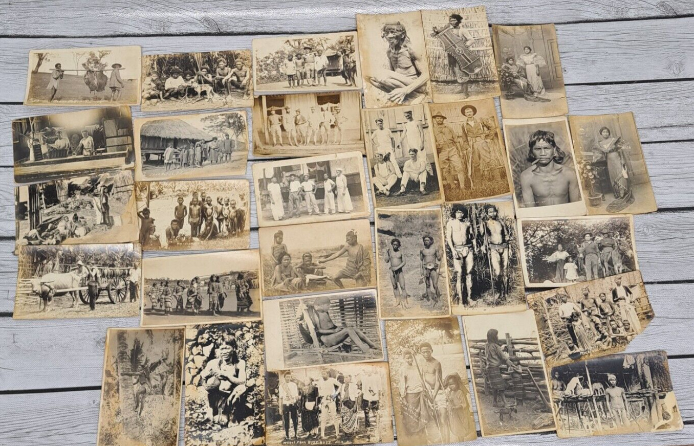 Vintage Black White Postcards Lot Jolo Philippines People Early 1900s