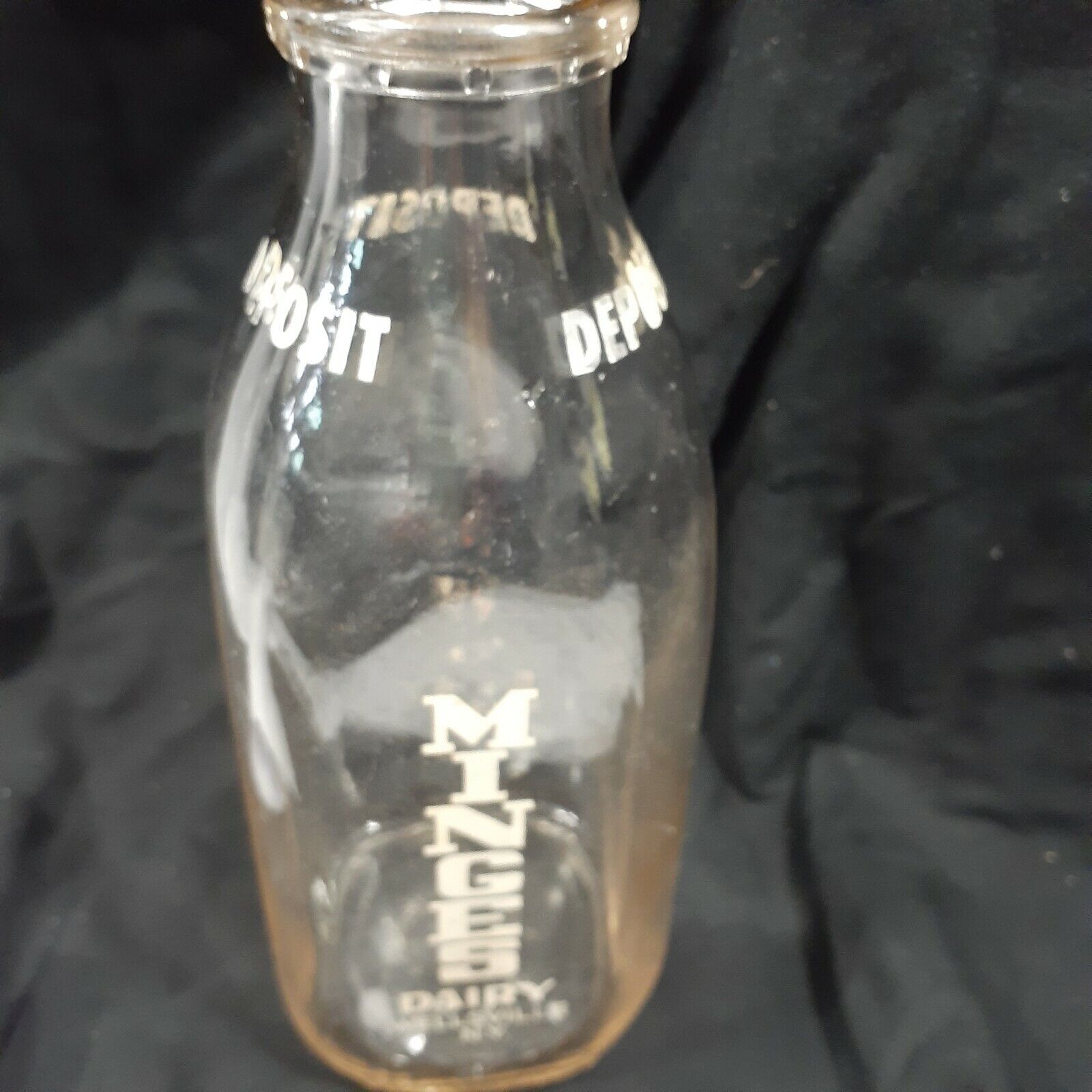 Vintage Minges Dairy Wellsville N. Y. Glass Clear Quart Milk Bottle  Deposit 