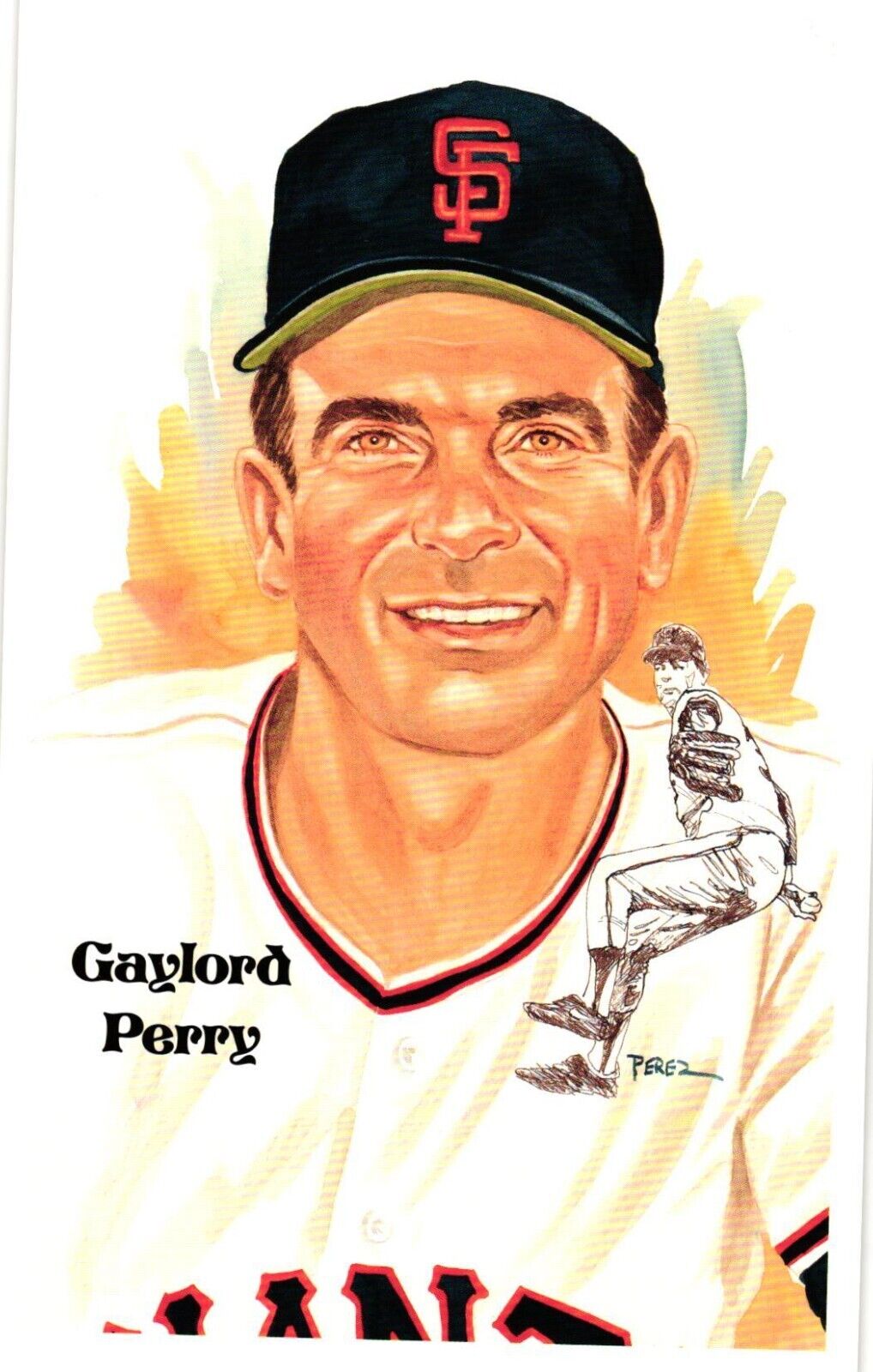 Gaylord Perry 1980 Perez-Steele Baseball Hall of Fame Limited Edition Postcard