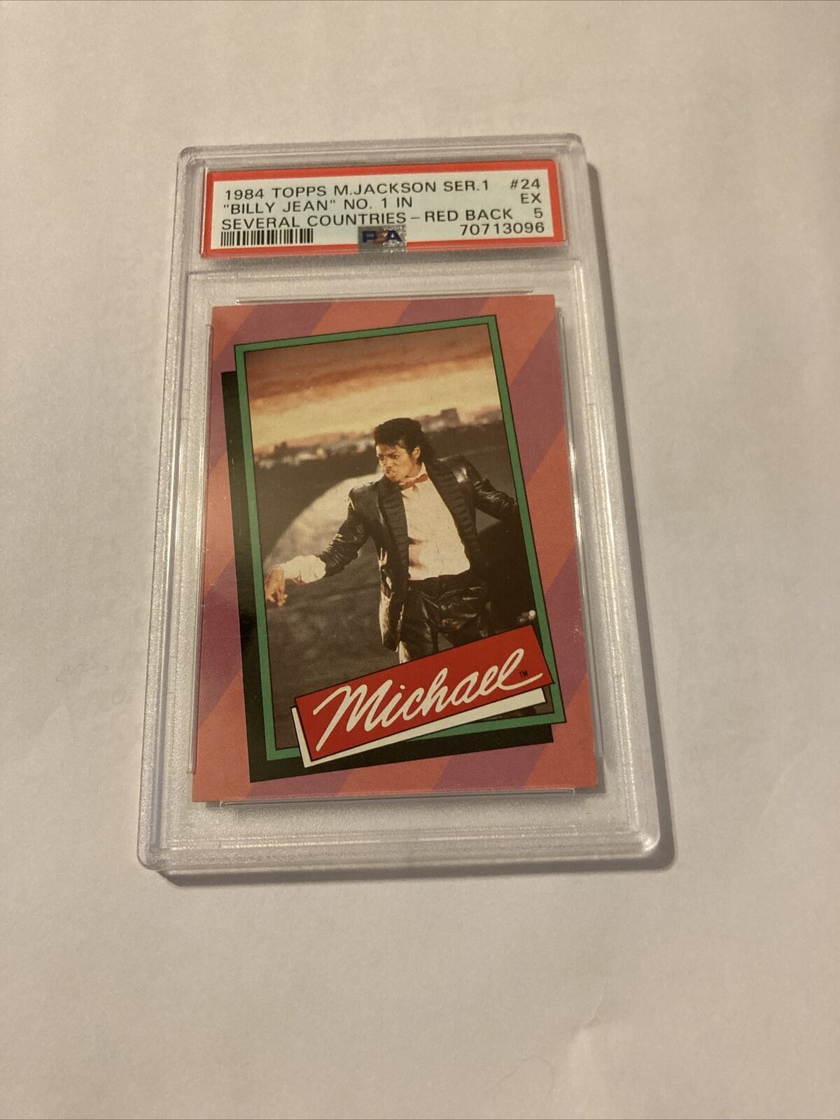 1984 Topps Michael Jackson series 1 “Billy Jean” No 1 in few countries #24 PSA 5