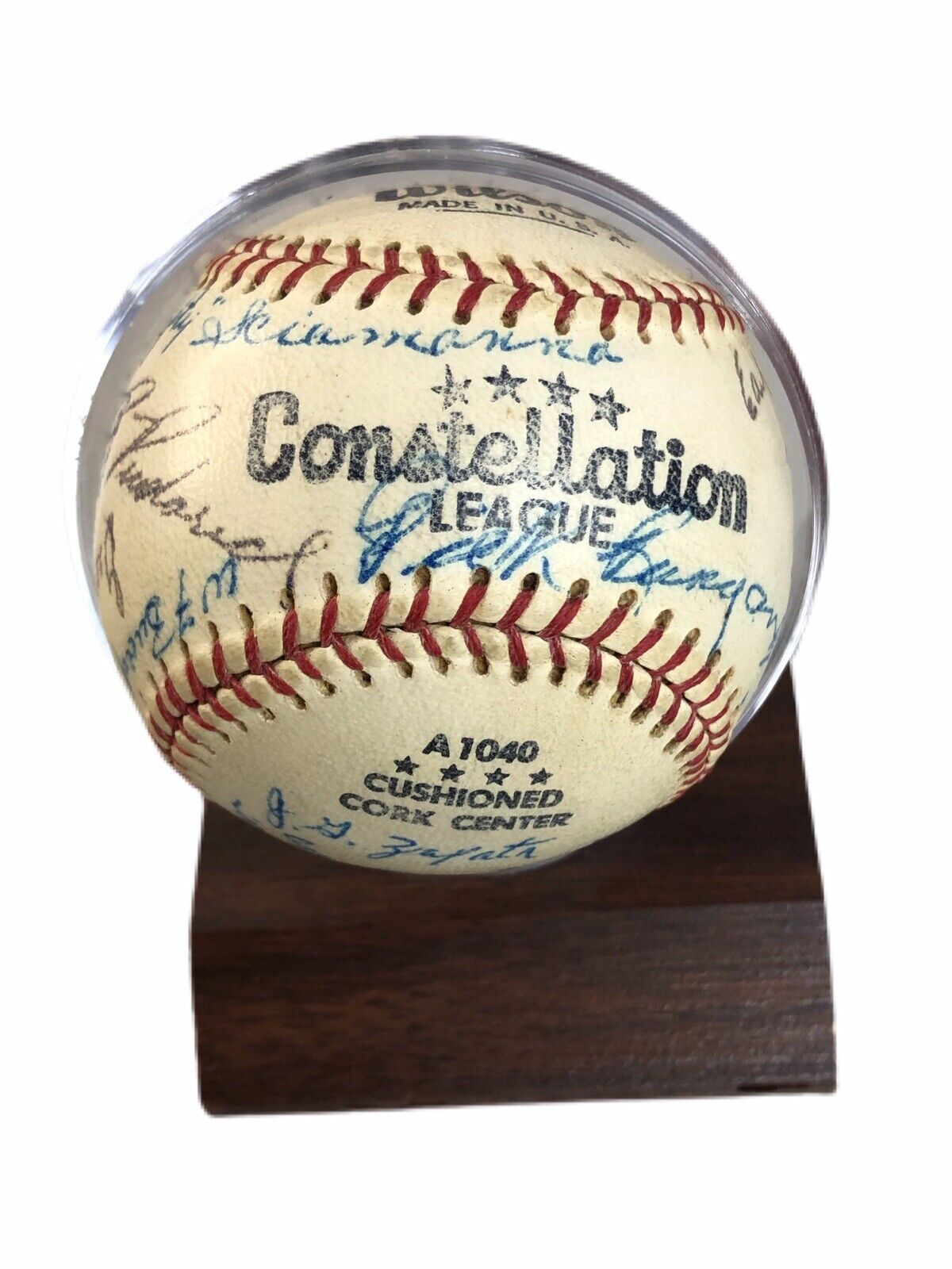 1954 Constellation League Fort Rich 96th AAA Battalion Autographed Baseball RARE