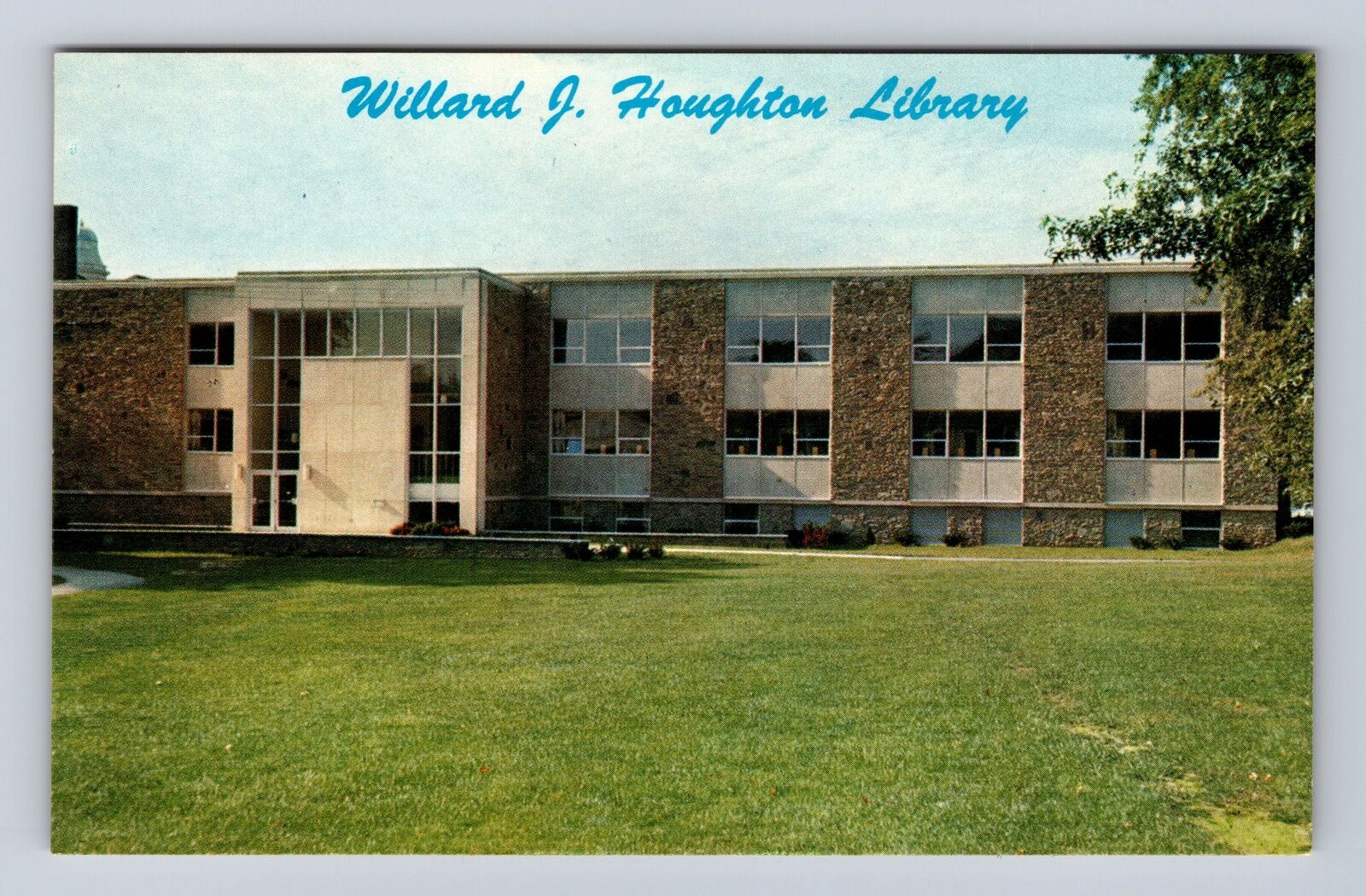 Houghton NY-New York, Houghton College Willard Houghton Library Vintage Postcard