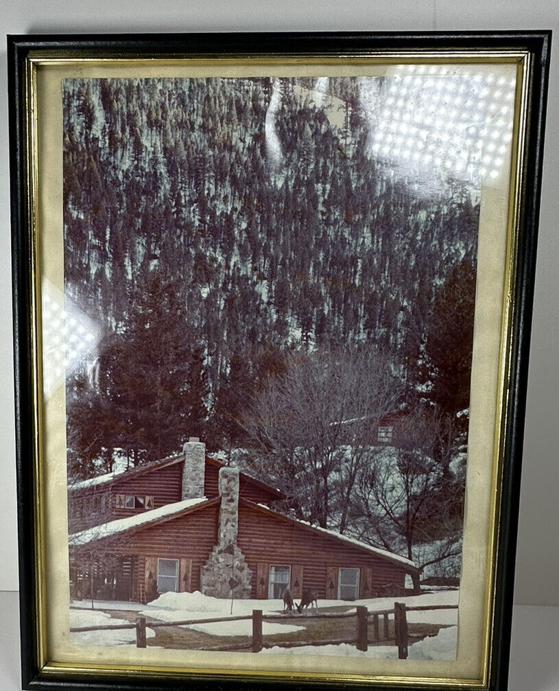 Vintage Harrahs Tahoe Picture  Bill & Verna Middle Fork Lodge 11 X 17 Framed