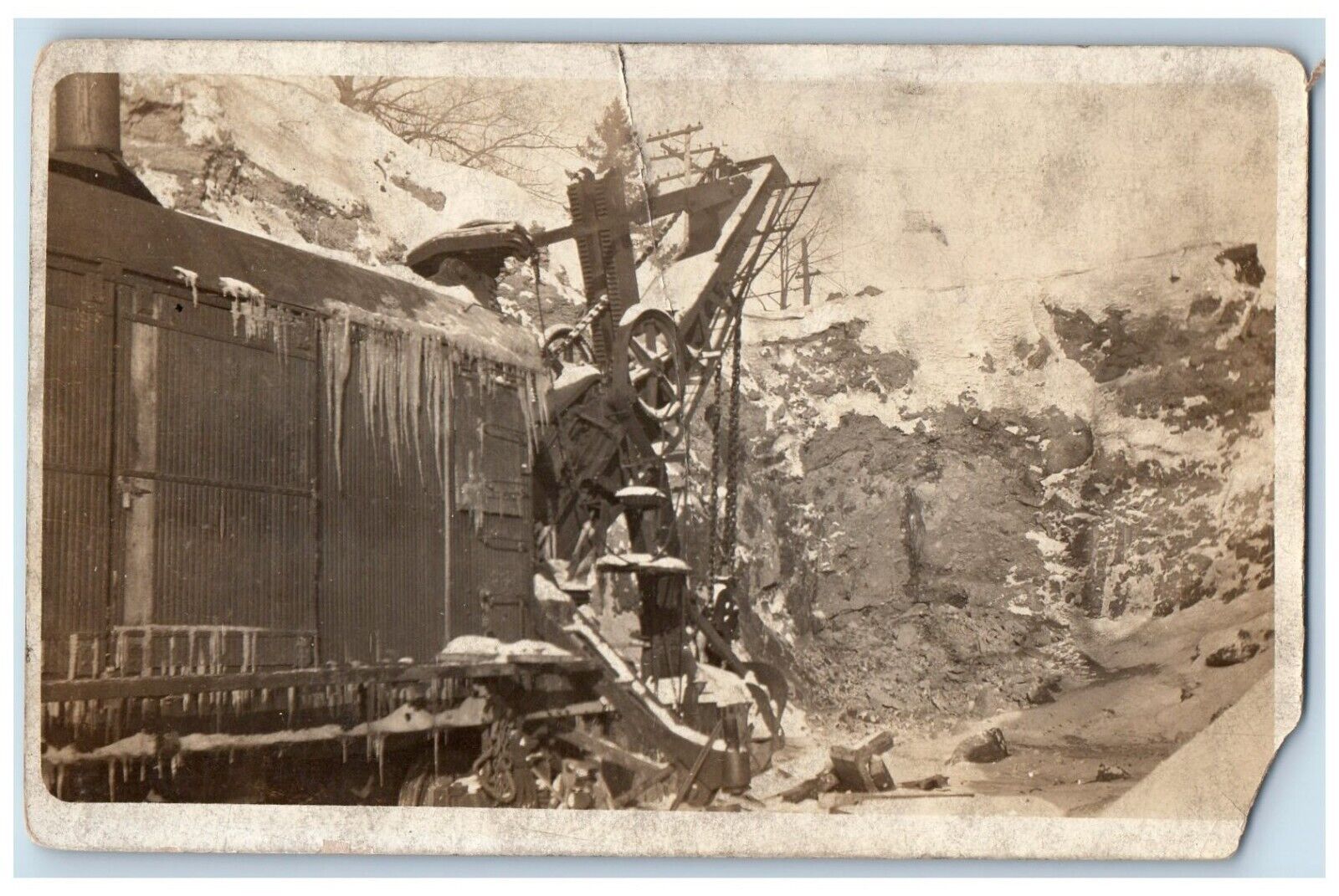 c1910\'s Western Mining Machinery Mountains Snow Ice RPPC Unposted Photo Postcard