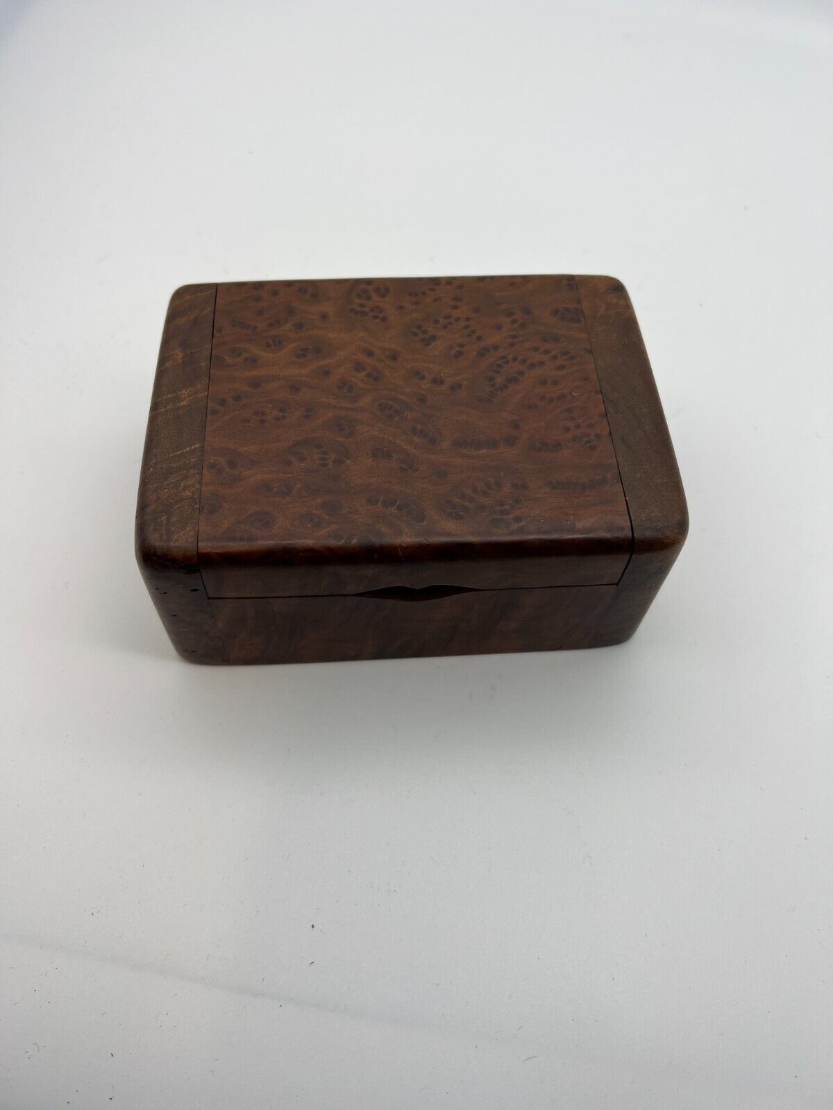 Vintage Hand Carved Red Wood Jewelry Trinket Box 5\
