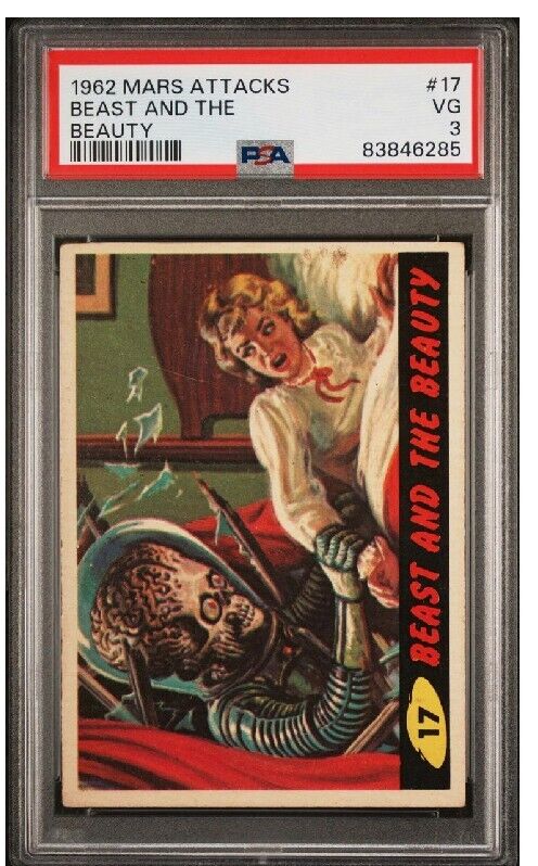 1962 Topps/Bubbles Mars Attacks #17 Beast and the Beauty PSA 3 VG Well Centered