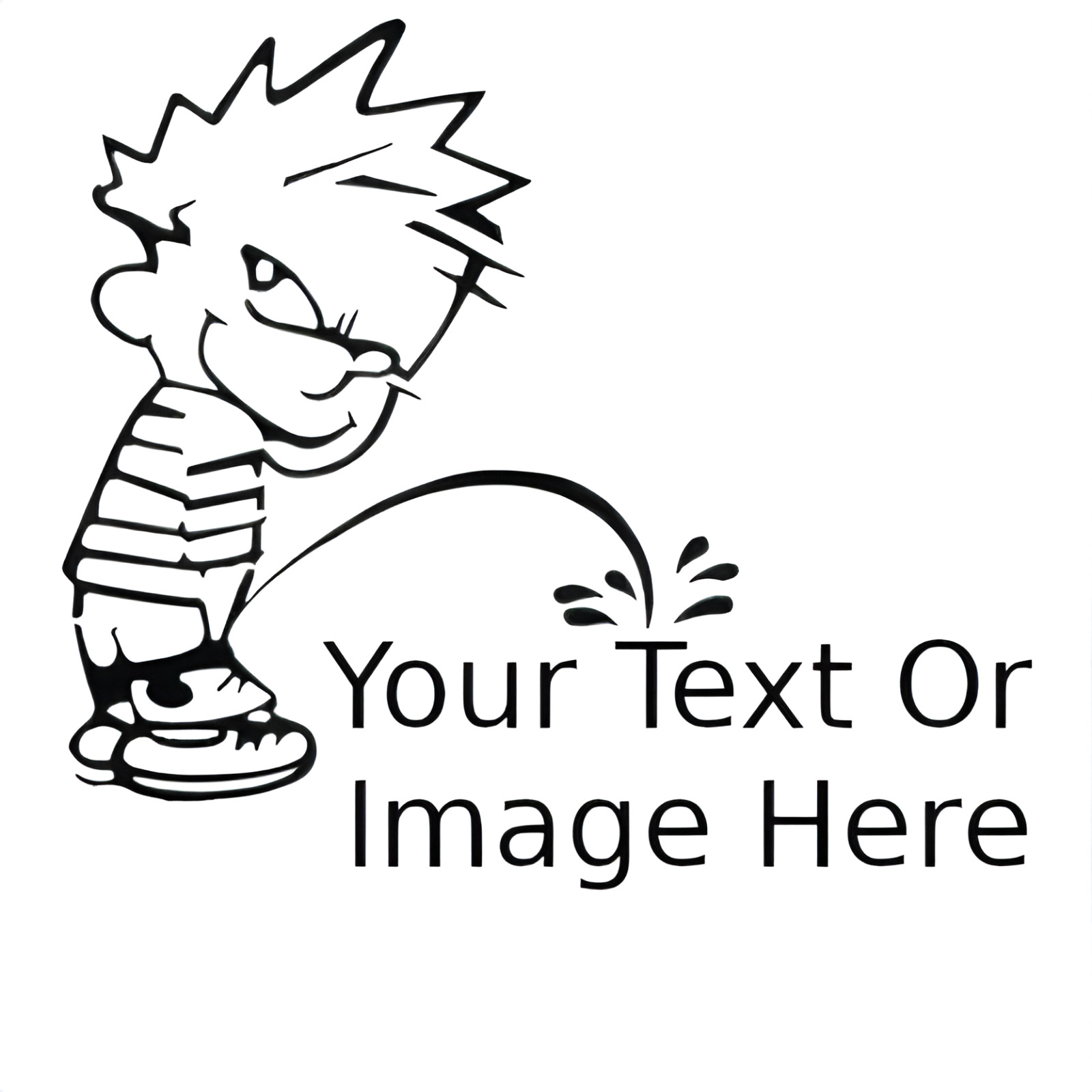 Custom Calvin Peeing Sticker ~ Barfool ~ Text Vinyl Phone Laptop iPad Decal Pee