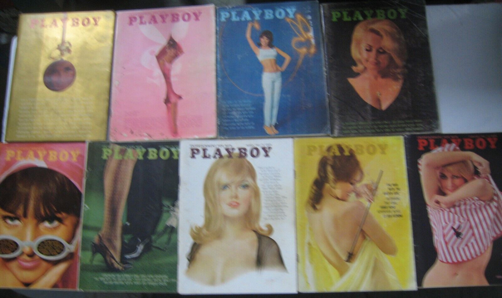 1965 Playboy Magazine Lot of 9 Issues - Elizabeth Taylor, Sophia Loren, Kim Nova