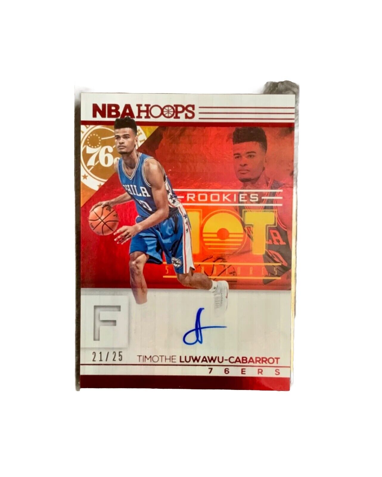 /25 LUWAWU-CABARROT 2016-17 Panini HOOPS Rookie RED HOT SIGNATURE CAR RC Sixers