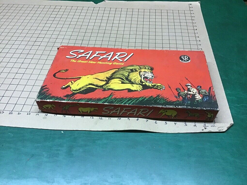 original Game - 1950 selchow & righter co: SAFARI - hunting game - COMPLETE