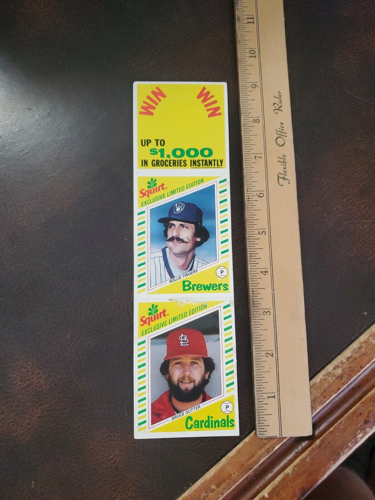 Vng  1982 Squirt Soda Topps Baseball Card Btl Insert Rollie Fingers Bruce Sutter
