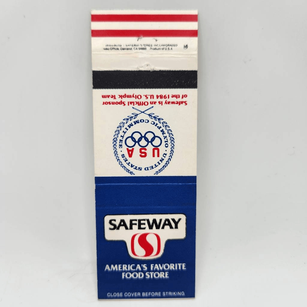 Vintage Matchcover Safeway Official Sponsor 1984 U.S. Olympic Team
