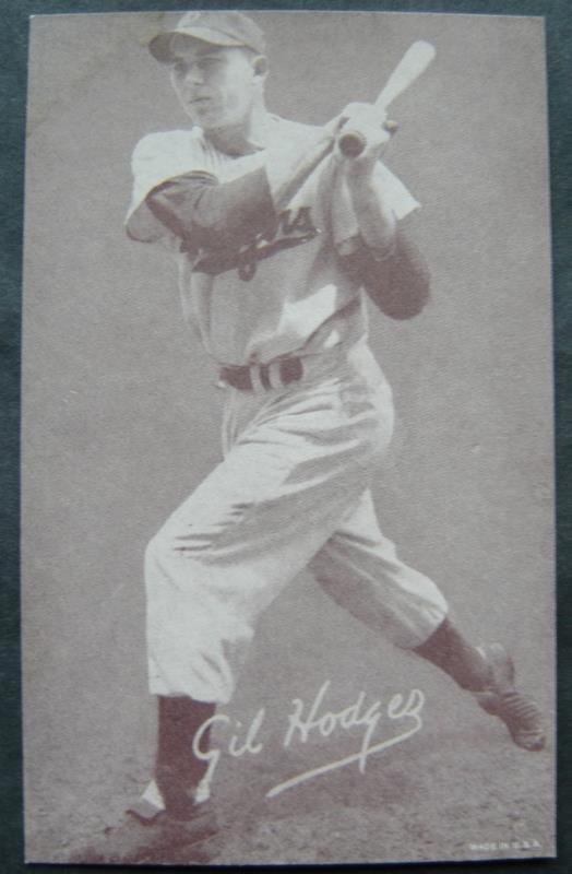 1947-1966 Arcade Exhibit Card Baseball Gil Hodges Brooklyn Dodgers