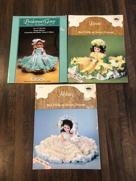Lot of 3 Vintage Bed Doll Pattern Books-FREE SHIPPING