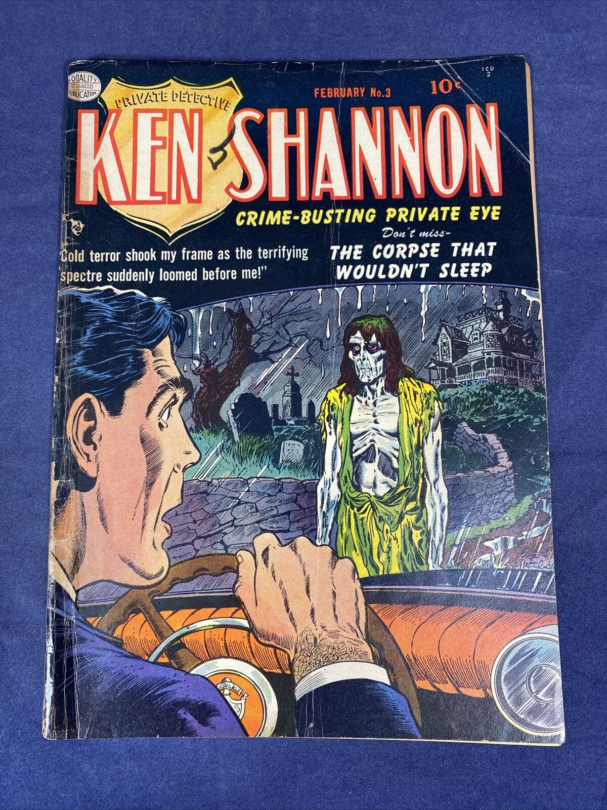 Ken Shannon #3 (Pre-Code Horror) Crandall & Jack Cole Art 1952 Golden Age Zombie