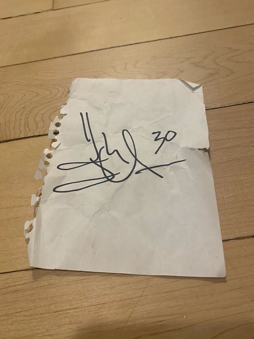 Autographed paper, signed by Henrik Lundqvist, New York Rangers Goalie Autograph
